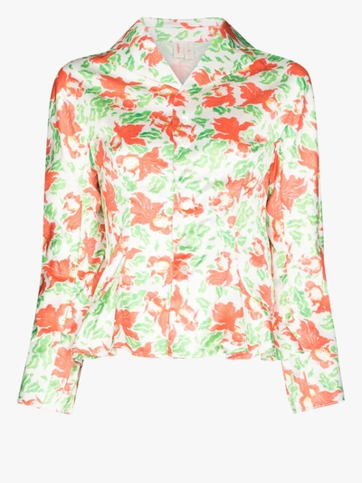 Yuhan Wang Chun Goldfish Print Blouse In White
