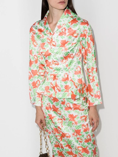 Yuhan Wang Chun Goldfish Print Blouse In White