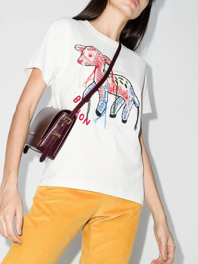 Shop Gucci Bichon Embroidered Cotton T-shirt In White