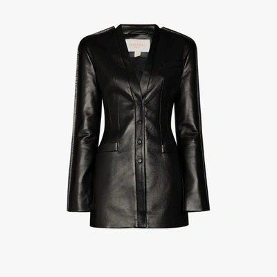 Shop Materiel Button-down Faux Leather Jacket In Black