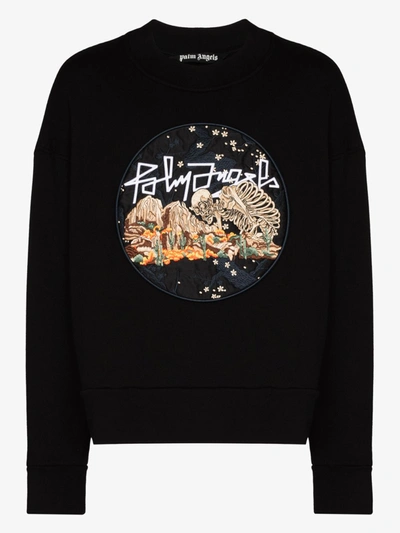 Shop Palm Angels Desert Skull Print Sweatshirt In Black