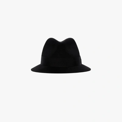 Shop Saint Laurent Black Chapeau Felt Hat