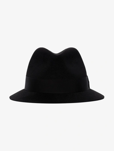 Shop Saint Laurent Black Chapeau Felt Hat