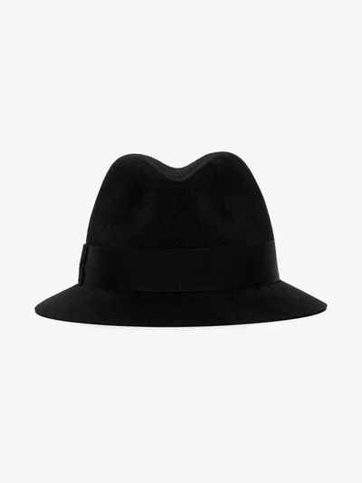 Shop Saint Laurent Black Chapeau Felt Hat