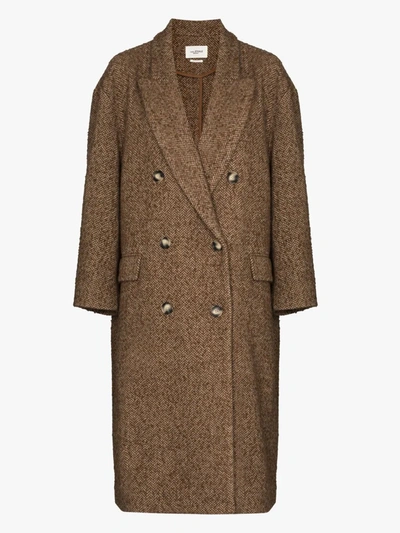Isabel Marant Étoile Brown Ojima Double-breasted Coat In Brown