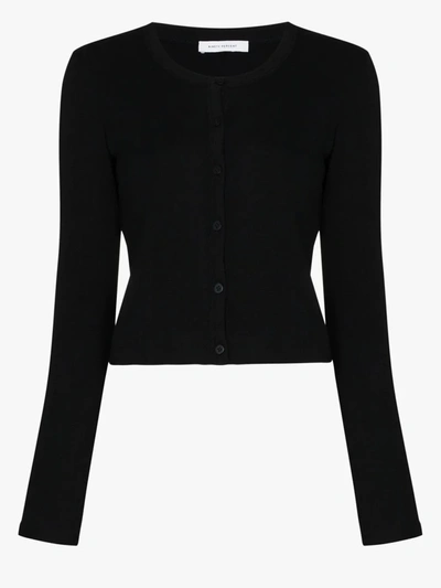 Shop Ninety Percent Pointelle Cotton Cardigan In Black