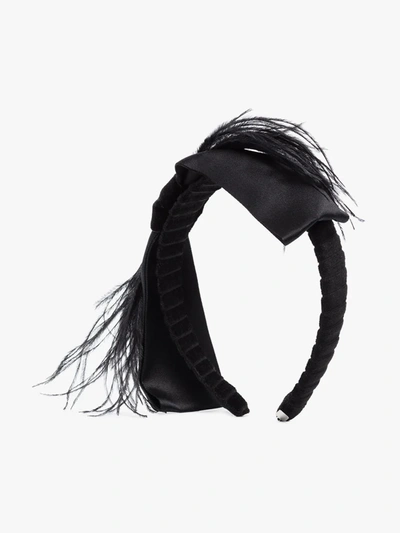Shop Gigi Burris Millinery Black Bernadette Feather Headband