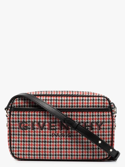 Shop Givenchy Red And Black Houndstooth Camera Bag