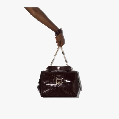Shop Givenchy Purple Id Medium Leather Shoulder Bag