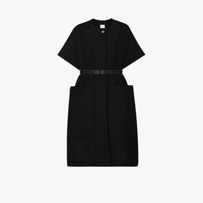 Shop Burberry Black Hemsby Belted Cape