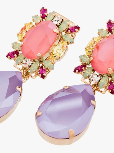 Shop Anton Heunis Gold-plated Pear Drop Crystal Earrings In Multicolour