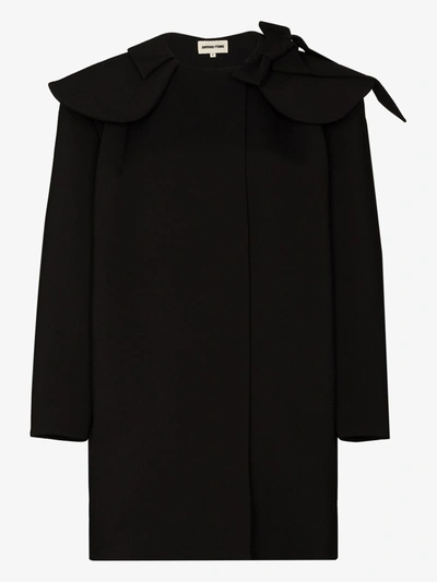 Shop Shushu-tong Black Exaggerated Collar Cocoon Coat
