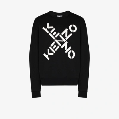 Shop Kenzo Sweatshirt Mit Logo-print In Schwarz