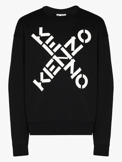 Shop Kenzo Sweatshirt Mit Logo-print In Schwarz