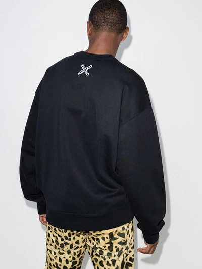 Shop Kenzo Sweatshirt Mit Logo-print In Schwarz