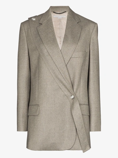 Shop Stella Mccartney Rylee Double-breasted Wool Blazer In Grey