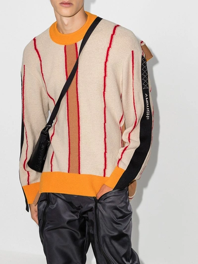 Ambush Pullover In Beige With Multicolor Intarsia In Nude