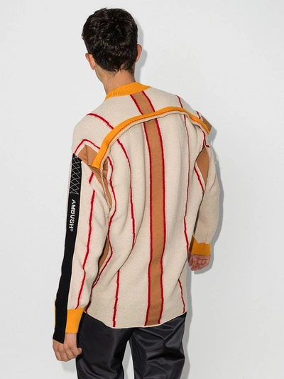 Ambush Pullover In Beige With Multicolor Intarsia In Nude