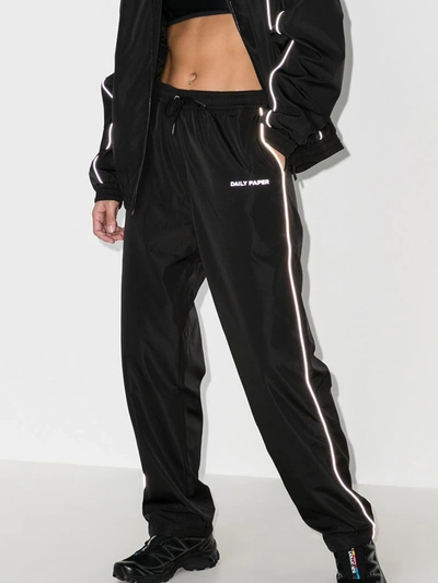 Shop Daily Paper Etrack Track Pants In Black