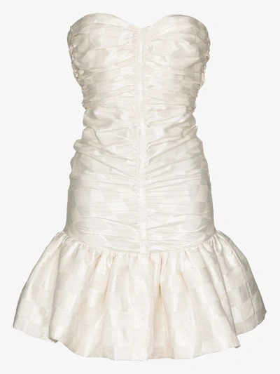 Shop Rotate Birger Christensen Laila Ruched Midi Dress In White
