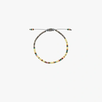 Shop M. Cohen Sterling Silver The Ghanian Beaded Bracelet In Yellow