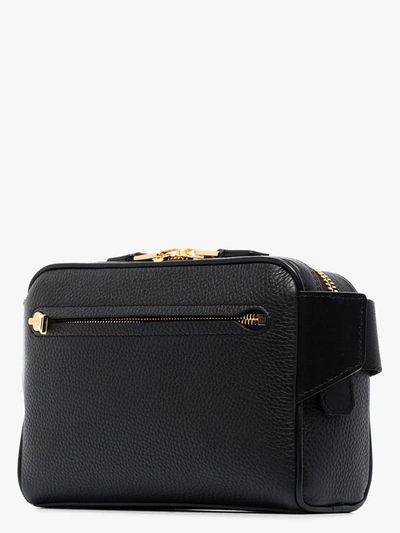 Shop Tom Ford Black Grained Leather Cross Body Bag