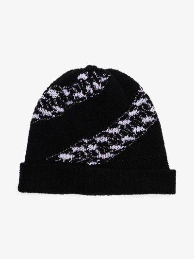 Shop Givenchy Black Chain Logo Wool Beanie Hat