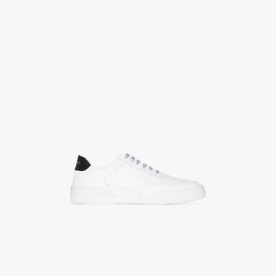 Shop Versace White Tennis Leather Sneakers