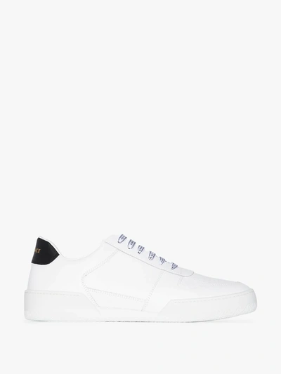 Shop Versace White Tennis Leather Sneakers