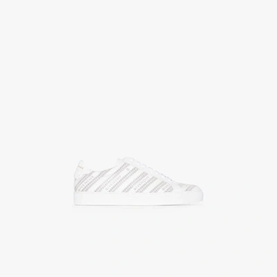 Shop Givenchy White Logo Chain Tennis Leather Sneakers