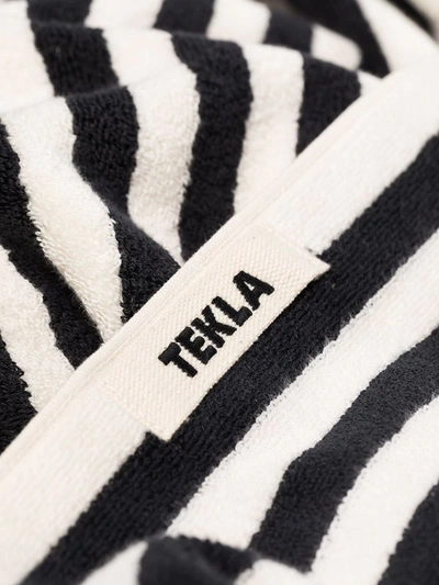 Shop Tekla Black And White Organic Cotton Towel Set