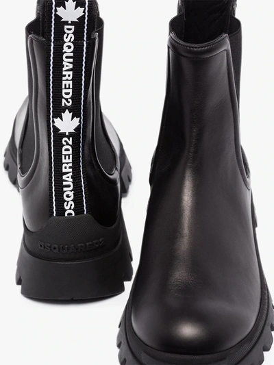 Shop Dsquared2 Black Leather Chelsea Boots