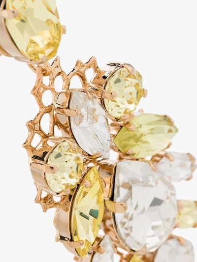 Shop Anton Heunis Gold-plated Crystal Cluster Earrings In Yellow