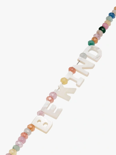 Shop Roxanne First 14k Rose Gold Be Kind Beaded Jade Necklace In Pink