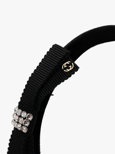 Shop Gucci Black Velvet Bow Headband