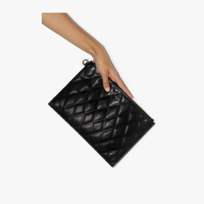 Shop Givenchy Black Gv3 Medium Leather Pouch