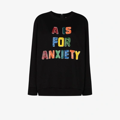 Shop Ashish Sweatshirt Mit Perlen In Schwarz