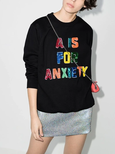 Shop Ashish Sweatshirt Mit Perlen In Schwarz