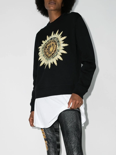 Shop Rabanne Sun Dial Print Sweatshirt In Black