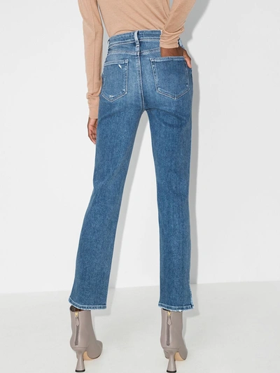 Shop Paige 'cindy' Cropped-jeans In Blau