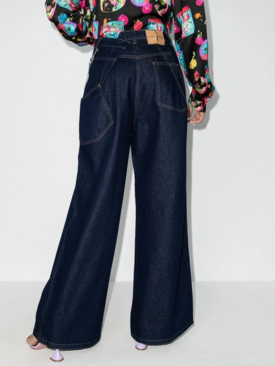 Shop Natasha Zinko High Waist Flared Jeans In Blue