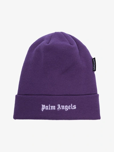 Shop Palm Angels Mütze Mit Logo-stickerei In Purple