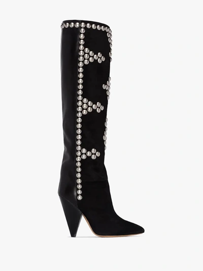 Shop Isabel Marant Lyork 95 Slouchy Studded Boots In Black