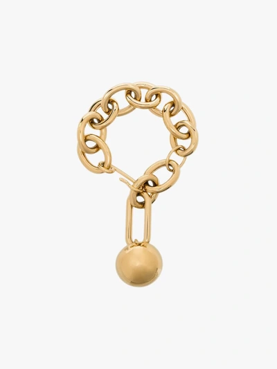 Shop Jil Sander Gold Tone Sphere Chain Bracelet