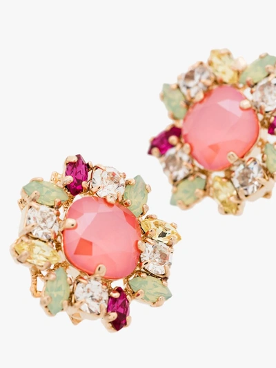 Shop Anton Heunis Gold-plated Crystal Cluster Earrings In Multicolour