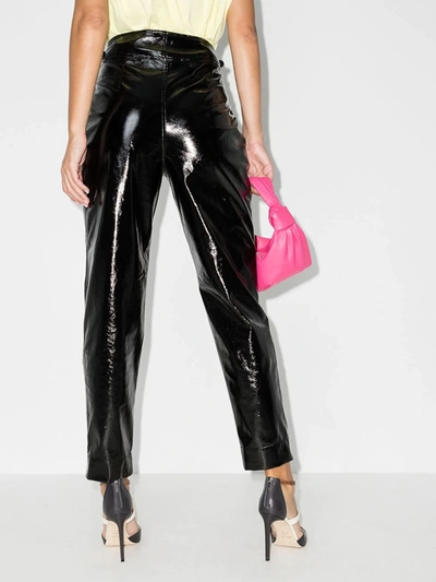 Shop Rotate Birger Christensen Wilde Faux Leather Trousers In Black