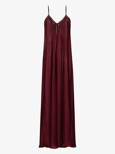 Shop Pour Les Femmes Paris Silk Maxi Dress In Purple