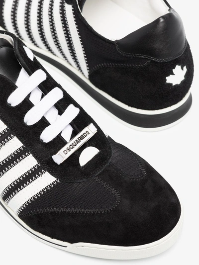Shop Dsquared2 Black Tennis Striped Sneakers