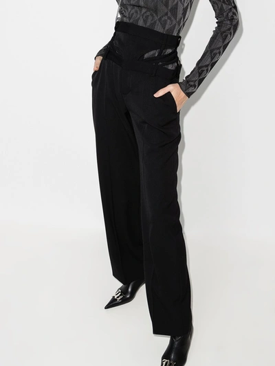 Shop Y/project Cutout High Waist Trousers In Black
