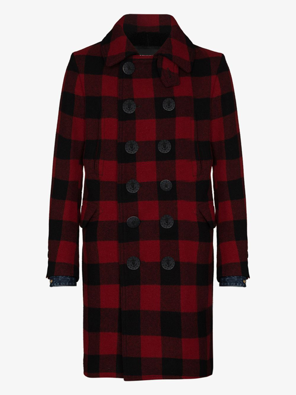 Dsquared2 checked single-breasted coat